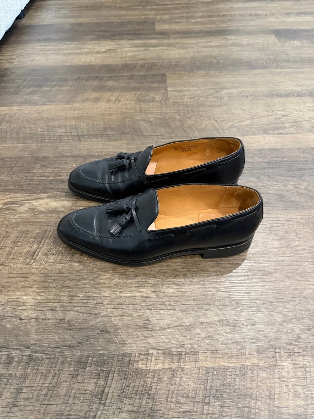 J. Fitzpatrick Black Tassel Loafers for Men